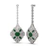 Image 2 : 4.19 ctw Emerald & Diamond Earrings 18K White Gold