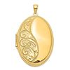 Image 1 : 14k Yellow Gold Oval Heavy Weight Locket - 48 mm