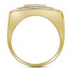 Image 2 : 10kt Yellow Gold Mens Round Diamond Concentric Square Cluster Ring 1-3/4 Cttw