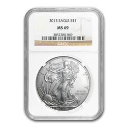 2013 Silver American Eagle MS-69 NGC