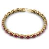Image 2 : 30.8 ctw Ruby & VS/SI Certified Diamond Eternity Bracelet 10k Yellow Gold