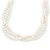 Image 2 : 14k Gold 6-7 mm 3-Strand Cultured Pearl Necklace