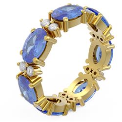 7.99 ctw Tanzanite Ring 18K Yellow Gold