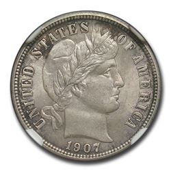 1907 Barber Dime MS-64 NGC