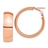 Image 1 : 14k Rose Gold Omega Back Hoop Earrings - 10x32 mm