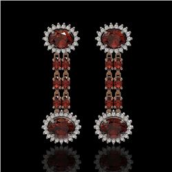 8.87 ctw Garnet & Diamond Earrings 14K Rose Gold