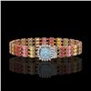 Image 1 : 33.04 ctw Sapphire & Diamond Bracelet 14K Rose Gold