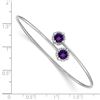 Image 2 : 14k White Gold Amethyst Circle Bangle - 7 in.