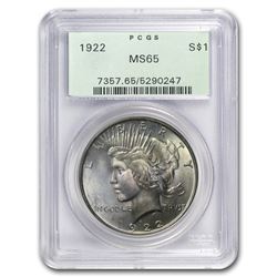1922 Peace Dollar MS-65 PCGS