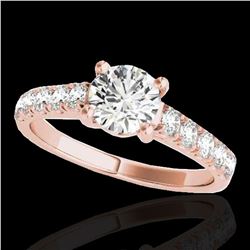 1.55 ctw Certified Diamond Solitaire Ring 10k Rose Gold
