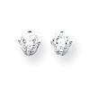 Image 1 : 14k Solid White Gold 4 mm Zirconia Earrings
