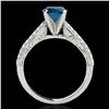 Image 2 : 1.91 ctw SI Certified Blue Diamond Solitaire Antique Ring 10k White Gold