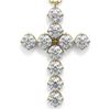 Image 1 : 2 ctw Diamond Designer Cross Necklace 18K Yellow Gold