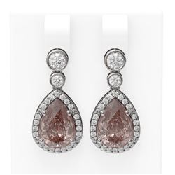 2.5 ctw Morganite & Diamond Earrings 18K White Gold
