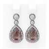 Image 1 : 2.5 ctw Morganite & Diamond Earrings 18K White Gold