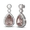 Image 2 : 2.5 ctw Morganite & Diamond Earrings 18K White Gold
