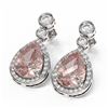 Image 3 : 2.5 ctw Morganite & Diamond Earrings 18K White Gold