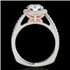 Image 2 : 1.3 ctw Certified Diamond Solitaire Halo Ring 10k 2Tone Gold