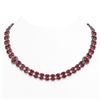 Image 1 : 66.67 ctw Ruby & Diamond Necklace 14K White Gold