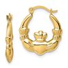 Image 1 : 14k Claddagh Hoop Earrings - 26 mm
