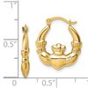 Image 2 : 14k Claddagh Hoop Earrings - 26 mm