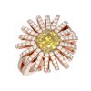 Image 3 : 2.75 ctw Canary Citrine & Diamond Ring 18K Rose Gold