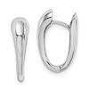 Image 1 : 14K White Gold Polished Hinged Hoop Earrings -35 mm