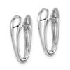 Image 2 : 14K White Gold Polished Hinged Hoop Earrings -35 mm