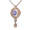 Image 3 : 5.6 ctw Tanzanite & Diamond Necklace 18K Rose Gold