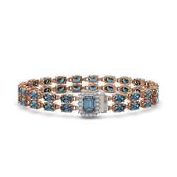17.34 ctw London Topaz & Diamond Bracelet 14K Rose Gold