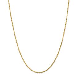 14k Gold 2 mm Diamond-cut Rope Chain Necklace - 22 in.