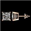 Image 2 : 2.50 ctw VS/SI Quality Princess Diamond Stud Earrings 10k Rose Gold