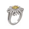 Image 1 : 2.63 ctw Canary Citrine & Diamond Ring 18K White Gold