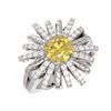 Image 3 : 2.63 ctw Canary Citrine & Diamond Ring 18K White Gold