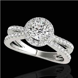 2 ctw Certified Diamond Solitaire Halo Ring 10k White Gold