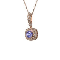 2.6 ctw Tanzanite & Diamond Victorian Necklace 14K Rose Gold