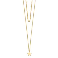14k Yellow Gold Star 2 Layer Adjustable Choker Necklace - 16 in.