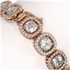 Image 3 : 14.41 ctw Cushion Cut Diamond Micro Pave Bracelet 18K Rose Gold