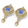 Image 3 : 11.29 ctw Tanzanite & Diamond Earrings 18K Yellow Gold