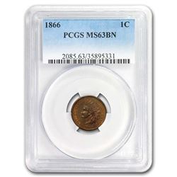 1866 Indian Head Cent MS-63 PCGS (Brown)