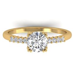 0.93 ctw Certified VS/SI Diamond Art Deco Ring 14k Yellow Gold
