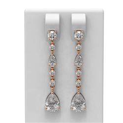2.84 ctw Diamond Earrings 18K Rose Gold