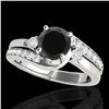 Image 1 : 2 ctw Certified VS Black Diamond Bypass Solitaire Ring 10k White Gold