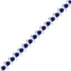 Image 1 : Sterling Silver Womens Round Lab-Created Blue Sapphire Tennis Bracelet 6-1/2 Cttw