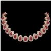 Image 1 : 121.42 ctw Certified Ruby & Diamond Victorian Necklace 14K Rose Gold