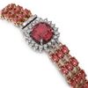 Image 2 : 28.56 ctw Tourmaline & Diamond Bracelet 14K Rose Gold