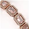 Image 3 : 22.81 ctw Morganite & Diamond Micro Pave Halo Bracelet 10k Rose Gold