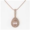 Image 2 : 4.17 ctw Morganite & Diamond Victorian Necklace 14K Rose Gold