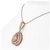 Image 3 : 4.17 ctw Morganite & Diamond Victorian Necklace 14K Rose Gold
