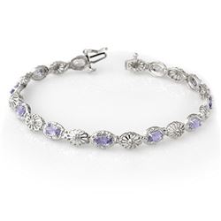 2.62 ctw Tanzanite & Diamond Bracelet 14k White Gold